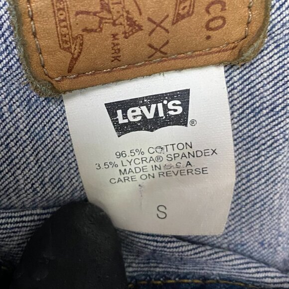 Vintage Levi's Jean Jacket Women's Small Blue Cotton Made in USA Denim Trucker - Picture 9 of 16